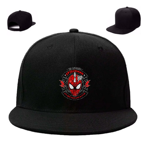 Gorra Plana Estampada Spiderman Logo Punk Phn