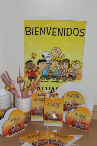 Pack Cotillón Personalizado 30 Partybox Kit Snoopy+souvenirs