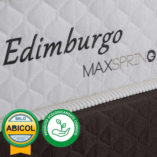 Cama Box Herval Queen Edimburgo, 64x158x198, Molas Maxspring Cor Branco