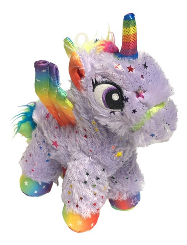 Peluche Unicornio Phi Phi Toys Lila Apliques Estrellas Cute