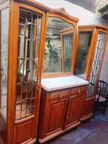 Comprar Cristalero Aparador Vitrina Antiguo Estilo Ingles En Roble