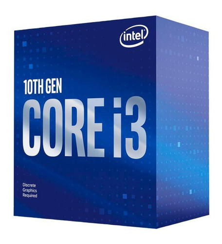 Processador Intel Core i3-10105F   de 4 núcleos e  4.4GHz de frequência