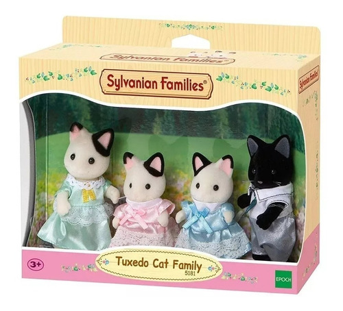 Sylvanian Families 5181 - Familia De Gatos Tuxedo - Intek