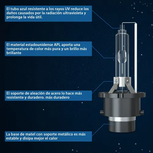 R0x Para 1par, Kit De Focos Xenón D2s Luz Alta Y Baja 35w