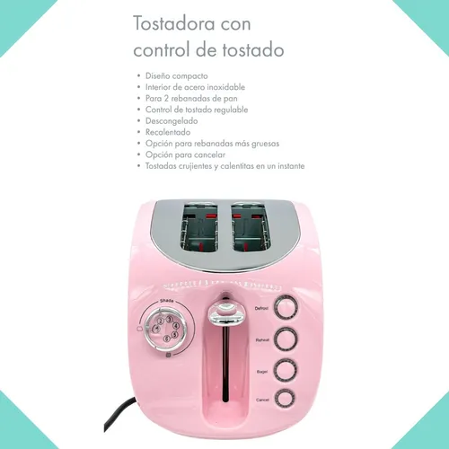 Tostadora, tostadora de acero inoxidable de 60 Hz, 2 rebanadas para pan