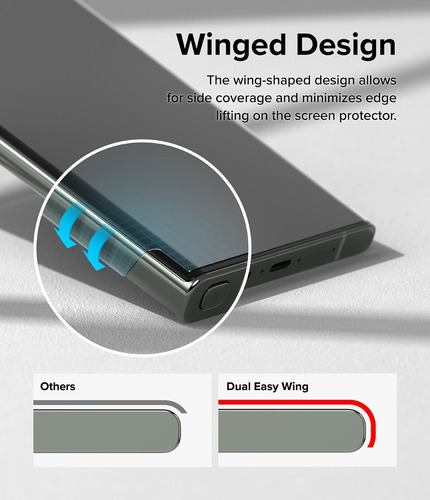 Imagen 8 de 10 de Film Para Samsung S23 Ultra Ringke Dual Easy Wing Pack X2
