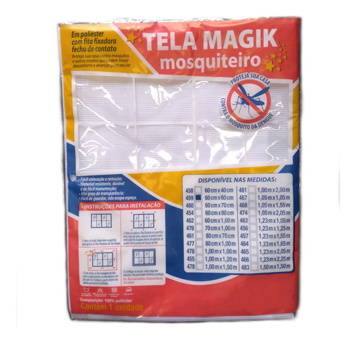 Tela Mosquiteira Poliéster Velcro P/ Janela 60x60cm