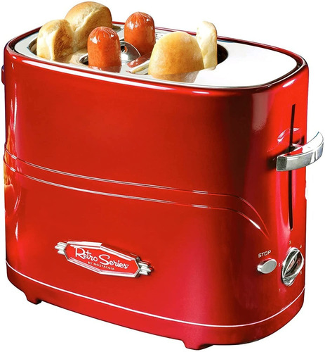 Maquina Para Hot Dog, Con Tostadora, Rojo, Retro