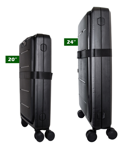 Maleta De Viaje Plegable 24 Pulgadas Tsa Lock 360° Monteli Negro Lisa
