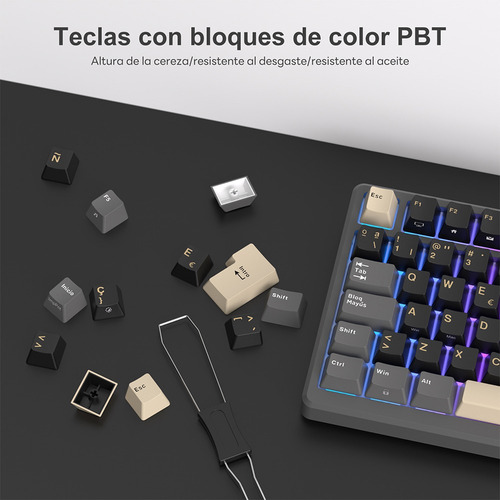 Teclado Mecánico Inalámbrico En Español Rkm75 Phantom