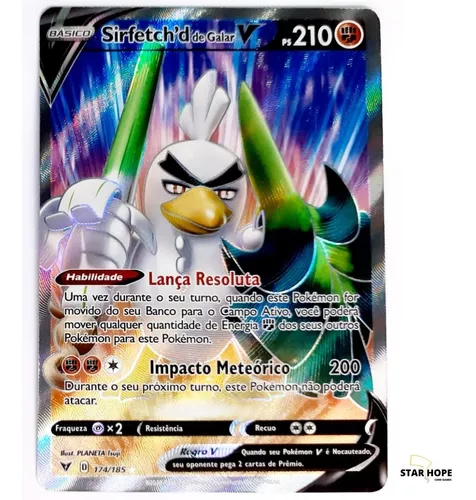 Card Pokémon Farfetch'd De Galar Shiny Original Copag Raro