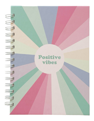 Cuaderno Espiral A5  Positive Vibes Verde Librodeunviaje