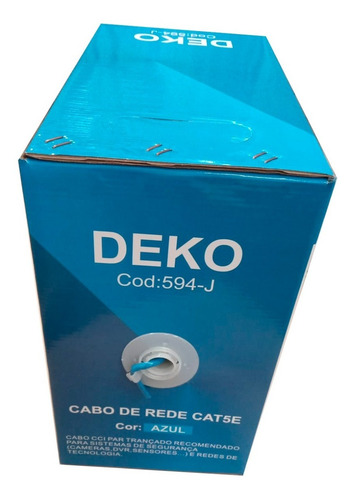 Imagem 3 de 7 de Cabo De Rede Cat5e 4 Pares Caixa Com 305m Azul 24wag E Cftv