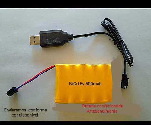 Bateria Nicd 6v / 500mah Smp-02 + Caregador  Usb Inteligente