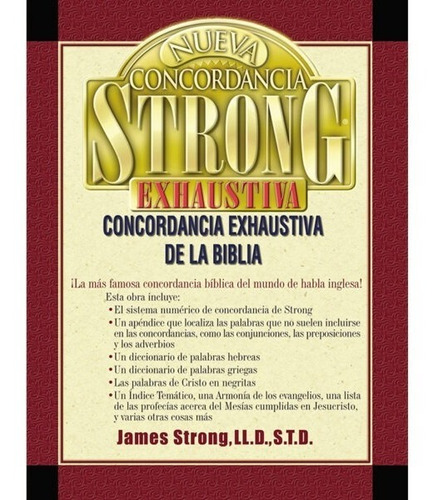 Imagen 1 de 10 de Concordancia Strong Exhaustiva De Biblia Dicc. Hebreo/griego