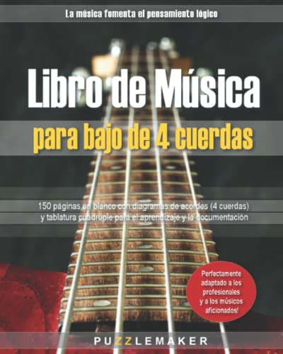 Libro De Musica Para Bajo De 4 Cuerdas: 150 Paginas En Blanc