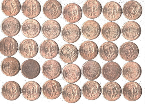 35 Monedas De 20 Centavo Bronce  Cabezaolmeca 1994 Remate 14