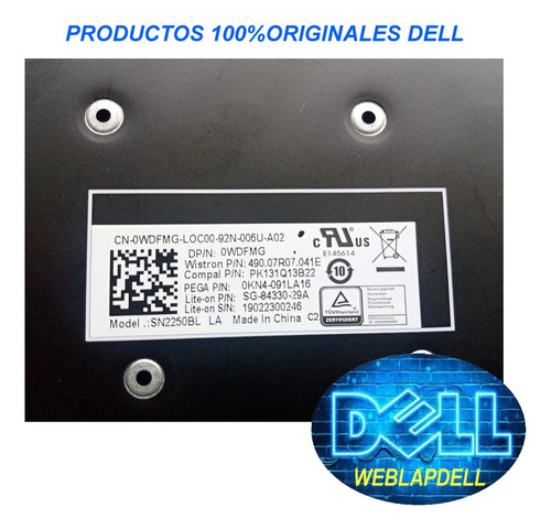 Teclado Dell Inspiron 13 5368, 7375 Cn-0wdfmg Negro Español Latinoamérica