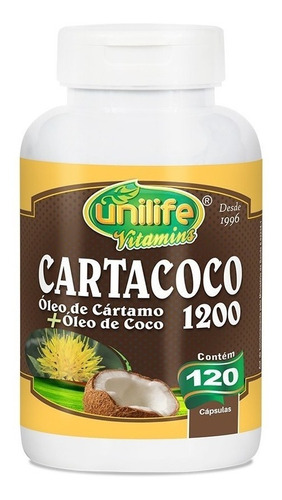 Cartacoco Óleo De Cártamo E Coco - 120 Cápsulas - Unilife