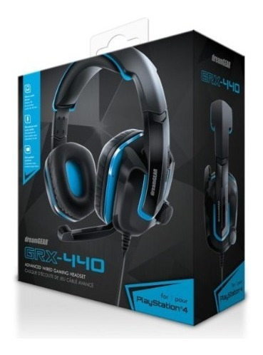 Imagen 2 de 3 de Audifonos Gamer Microfono Para Ps4 Negro Azul
