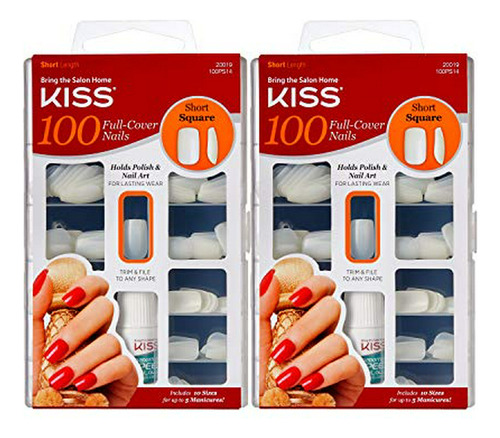 Kits De Uñas De Acrílico Kiss 100 Clavos De Cobertura Comple