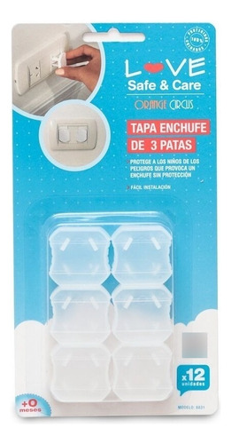 12 Tapa Enchufe Love 8831 Seguridad Bebe 3 Patas Tienda Love