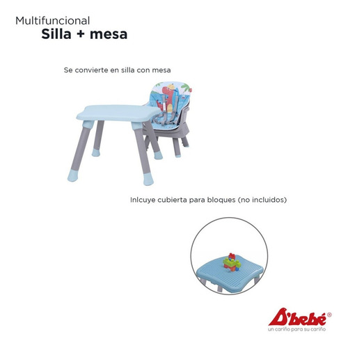 D Bebe Silla Alta Grow With Me 4 En 1 Color Gris Claro
