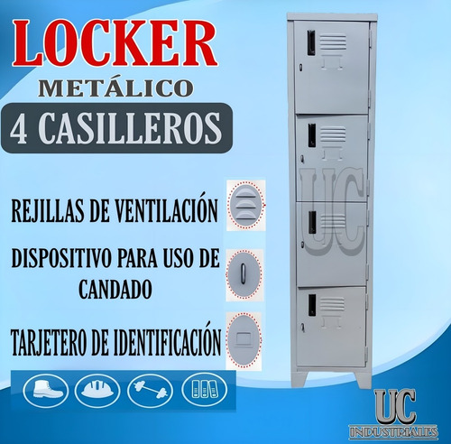 Locker Metálicos De 4 Casilleros 