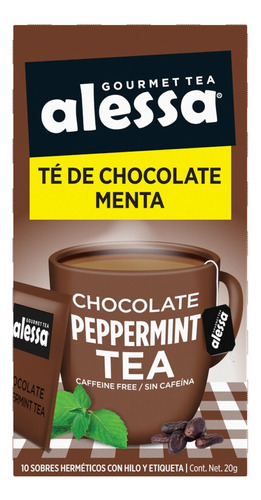 Té Gourmet Alessa Chocolate Peppermint 10 Sobres 20g