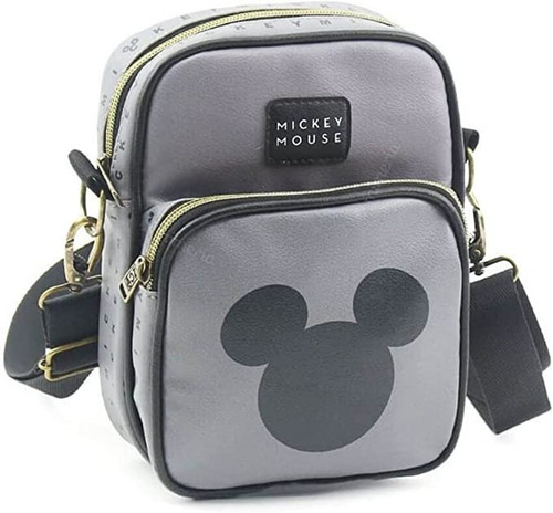 Bolsa Shoulder Bag Disney Mickey Mouse Zona Criativa Cor Cinza-escuro