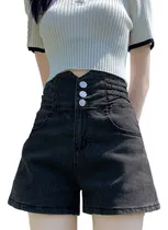 Comprar Short Mezclilla Mujer Negro Cintura Alta Short Mezclilla Dam