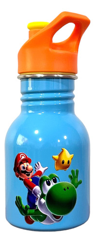 Botella Metalica Mario Bros - Kido 335ml Niños Libre Bpa