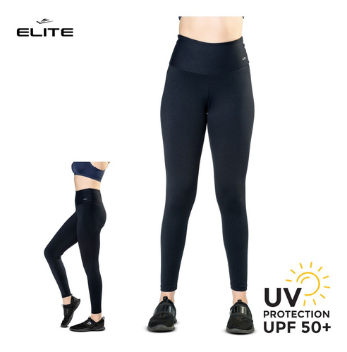 Imagen 3 de 9 de Calza Deportiva Dama Elite Suplex Tiro Alto Colores Uv50+