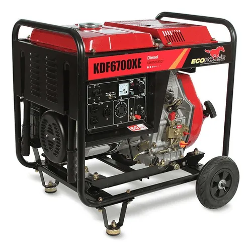 Planta Eléctrica Diésel Ecohorse 5.5kw 110/220v 1f Kdf6700xe