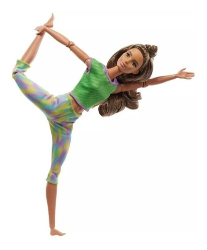 Imagem 5 de 10 de Barbie Feita Para Mexer Morena Roupa Verde Ms