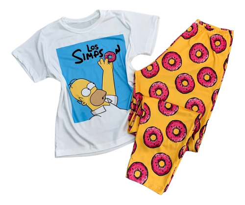 Pijama Largo Homero Simpson Donas Pantalon + Remera