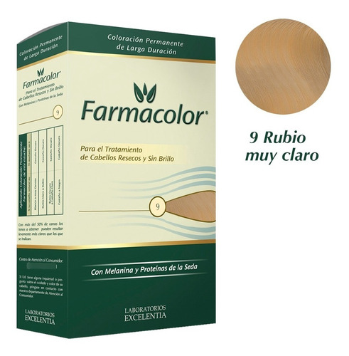 Farmacolor Kit Rubio Muy Claro N° 9 X 1 Estuche. De Fábrica.