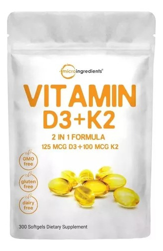 Vitamin D3 + K2 X 300 Sofgels - Unidad a $530