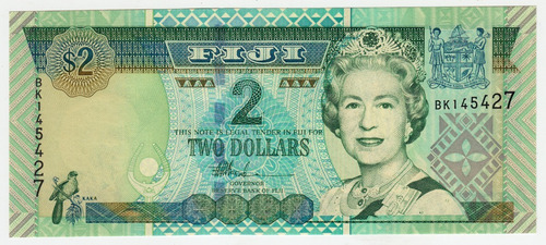 Fiji Billete 2 Dolares Nd ( 2002 ) Unc Pic 104a