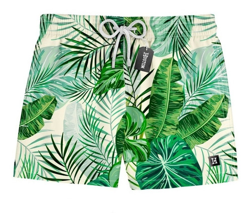 Short Praia Masculino Floral Folhas Mauricinho 0022