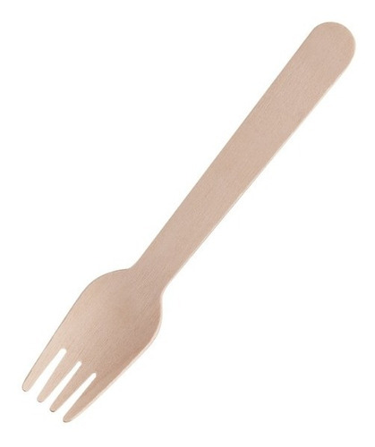 Tenedor De Madera  Compostable 16 Cm X100 Unidades*