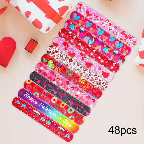 48x Pulseras Slap Para El Día De San Valentín Pulsera Slap