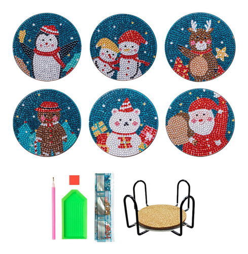 Cuadros De Diamantes De Navidad Posavasos 6 Posavasos De Nav
