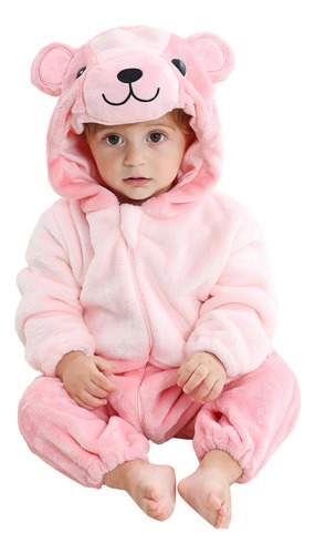 Mono Con Capucha Para Niños Y Niñas, Lindo Traje De Franela