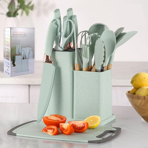 Set De 19 Utensilios De Cocina Premium Cucharones Cuchillos