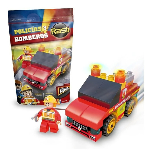 Rasti Figura Bombero + Autobomba 43 Piezas En Doy Pack