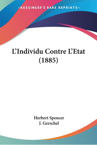 Libro:  Løindividu Contre Løetat (1885) (french Edition)