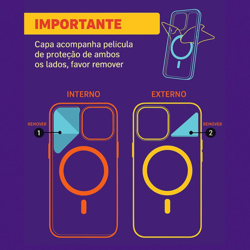 Capa Capinha Magsafe Compátivel Com Iphones + Película Fosca