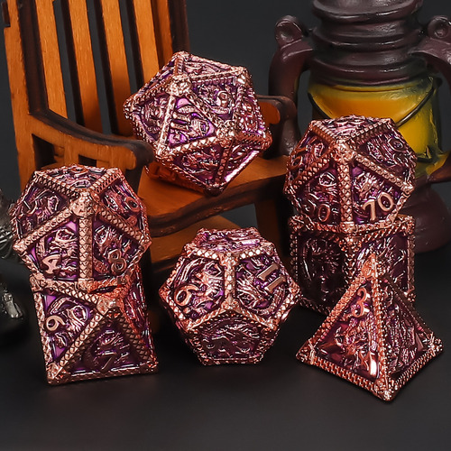 7 Piezas De Dados De Juego De Rol Para Dnd, Estampado De Dra