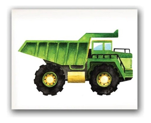 Poster Infantil Decoración Camión Verde De Niño 20x25